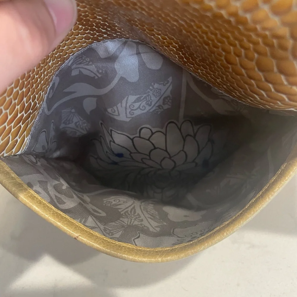 Brighton Sprite Marigold Crossbody in Patent Leather Yellow/Gold Snakeskin EUC - Picture 16 of 16